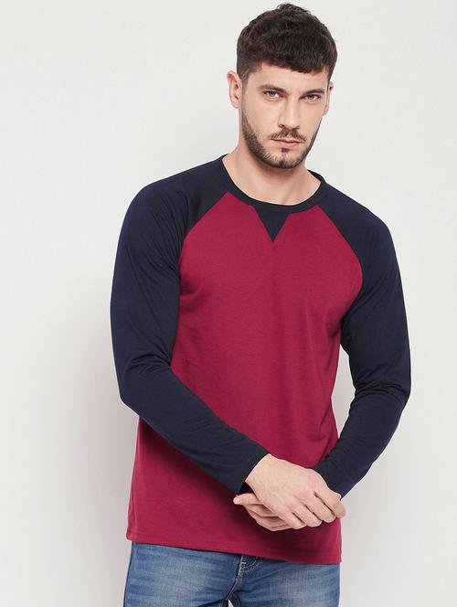 men long sleeved color block t-shirt - 20697767 - Very Small Image - 1
