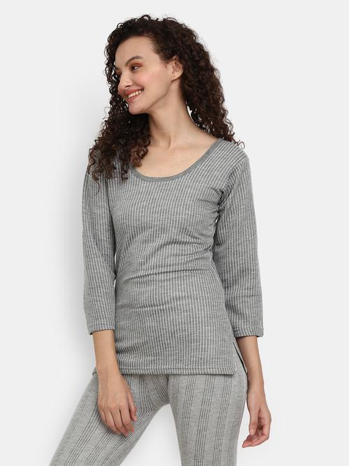 grey melange poly cotton thermals & inner wear - 20699618 - Very Small Image - 1