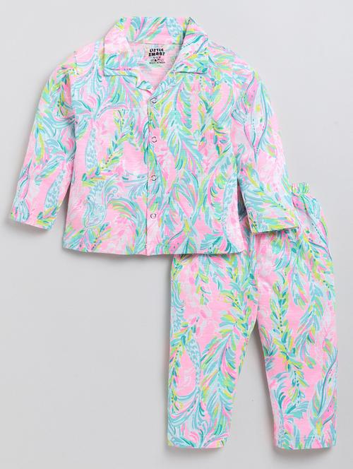 kids multi coloured printed shirt & pyjama set - 20703684 - Very Small Image - 1