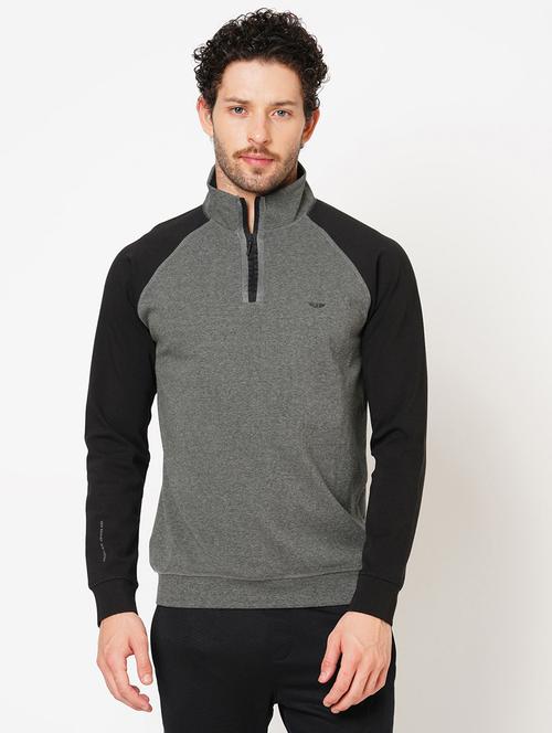 men color block full sleeve blend sweatshirt - 20706944 - Very Small Image - 1