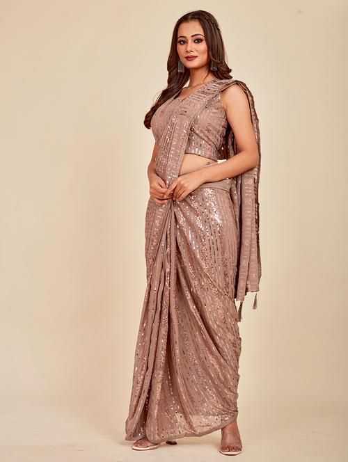 nude ready to wear saree - 20707178 - Very Small Image - 1