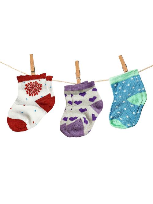 kids set of 3 printed ankle length socks - 20716688 - Very Small Image - 1