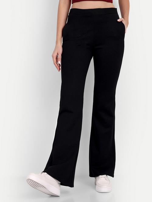 women solid high rise bootcut trouser - 20716875 - Very Small Image - 1