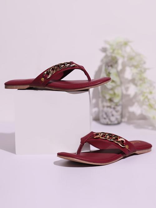 maroon slip on sandal - 20717230 - Very Small Image - 1