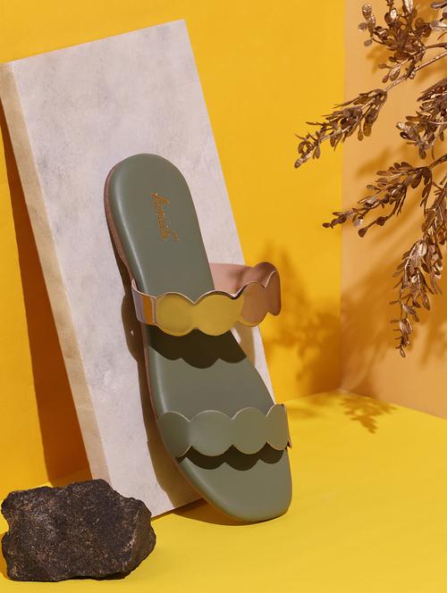 olive slip on sandal - 20717298 - Very Small Image - 1