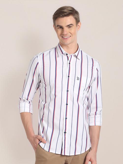 men white striped casual shirt - 20720284 - Very Small Image - 1