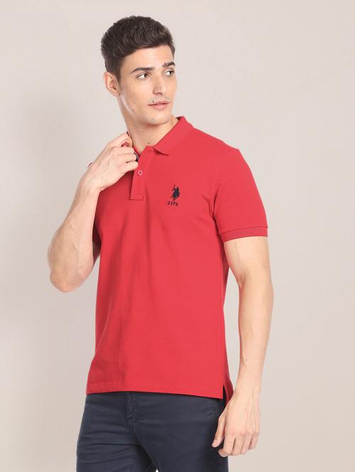 red cotton blend t-shirt - 20720452 - Very Small Image - 1