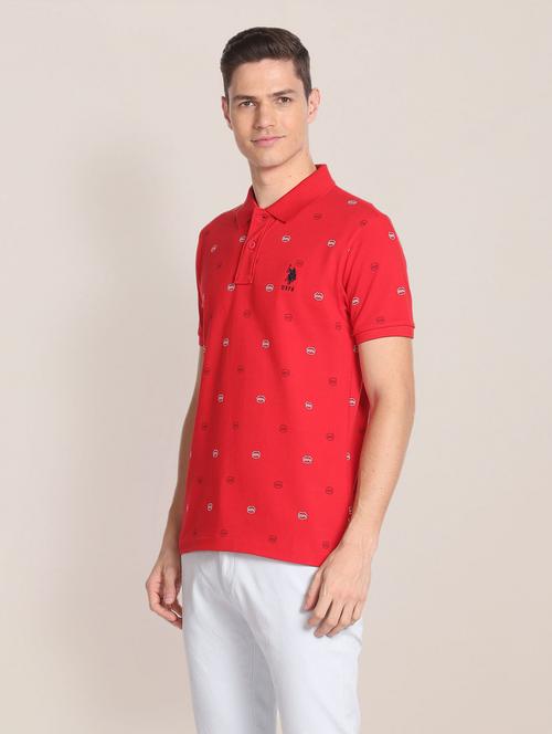 red cotton blend t-shirt - 20720497 - Very Small Image - 1