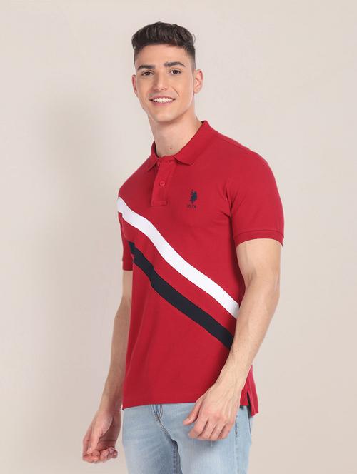 red cotton blend t-shirt - 20720616 - Very Small Image - 1