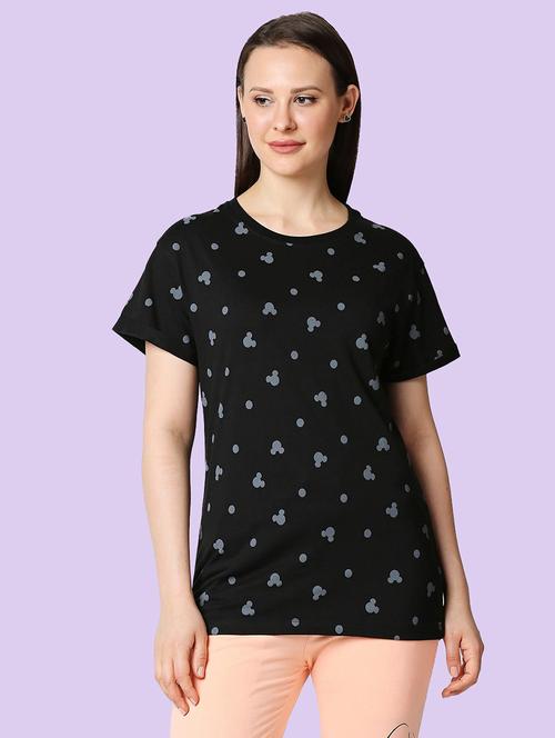 black all over printed round neck t-shirt - 20720916 - Very Small Image - 1