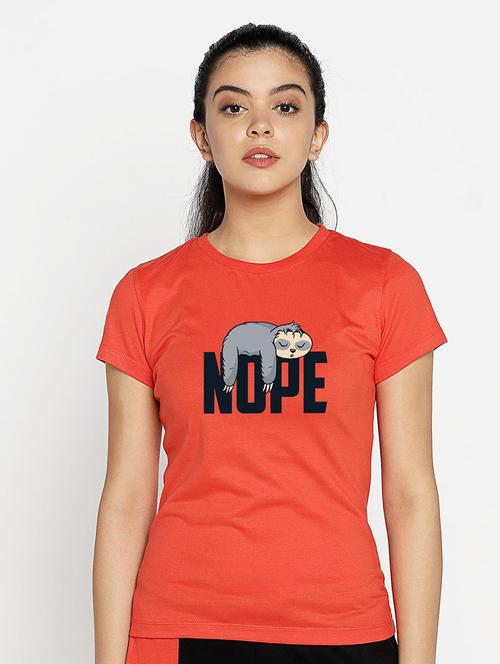 red cotton chest print tshirt - 20720958 - Very Small Image - 1
