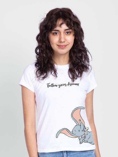 white placement print detailed round neck t-shirt - 20720983 - Very Small Image - 1
