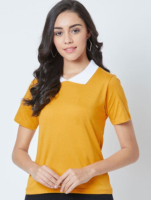 yellow cotton short sleeve t-shirt - 20721023 - Very Small Image - 1