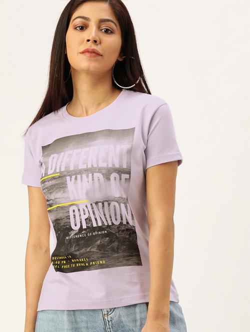 lavender graphic round neck t-shirt - 20721102 - Very Small Image - 1