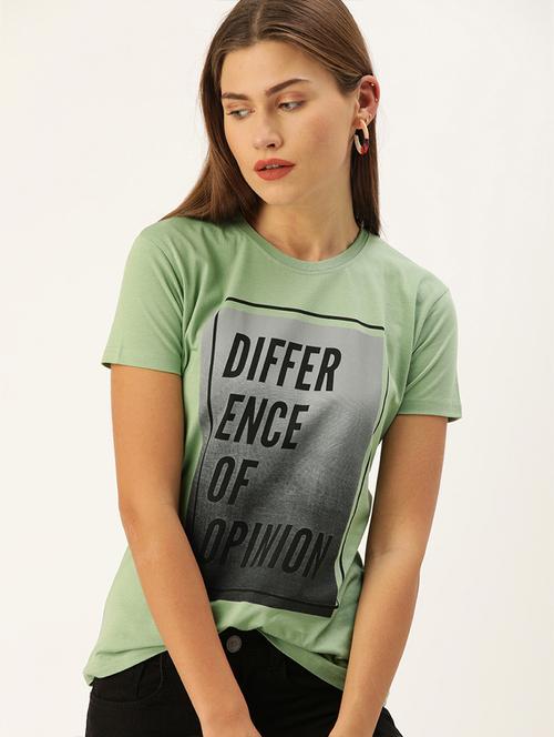 neo mint typographic round neck t-shirt - 20721131 - Very Small Image - 1