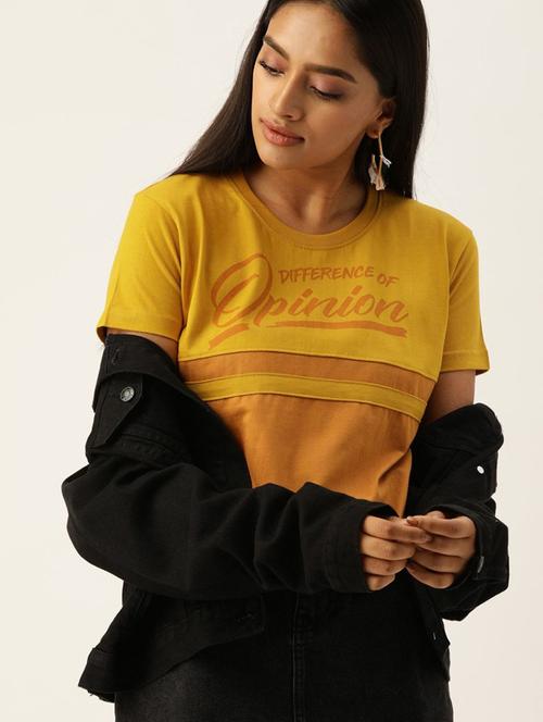 mustard cotton regular t-shirt - 20721155 - Very Small Image - 1