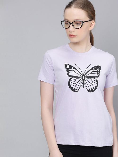 lavender graphic round neck t-shirt - 20721535 - Very Small Image - 1