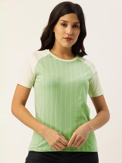 women round neck striped t-shirt - 20721566 - Very Small Image - 1