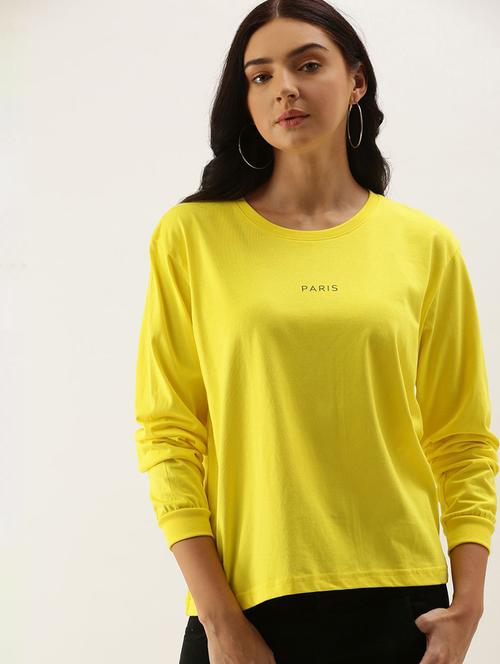 women round neck typography print t-shirt - 20721671 - Very Small Image - 1