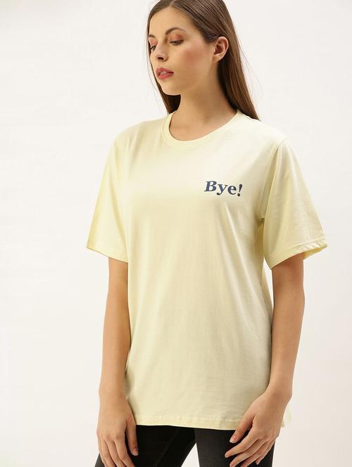 cream typographic round neck t-shirt - 20721691 - Very Small Image - 1