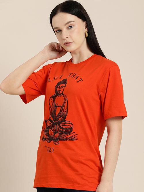 orange round neck t-shirt - 20721743 - Very Small Image - 1