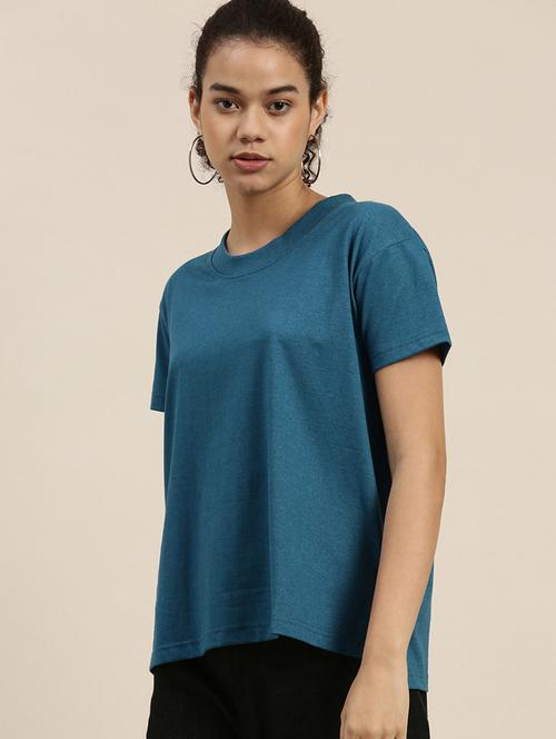 women round neck solid t-shirt - 20721784 - Very Small Image - 1