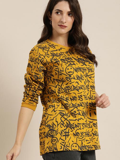 mustard cotton regular t-shirt - 20721861 - Very Small Image - 1