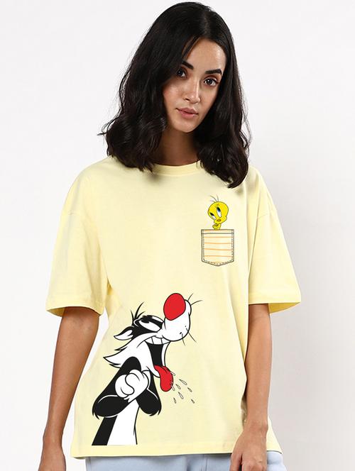 women round neck front print t-shirt - 20722155 - Very Small Image - 1