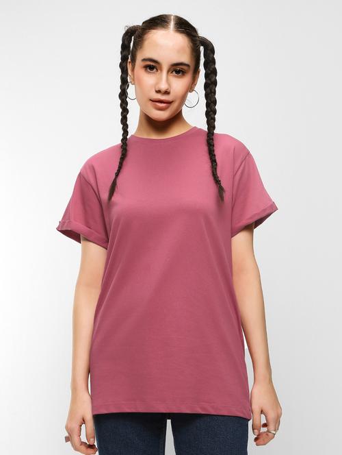 women pink round neck t-shirt - 20722163 - Very Small Image - 1