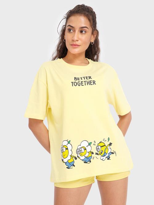 yellow cotton oversized t-shirt - 20722179 - Very Small Image - 1