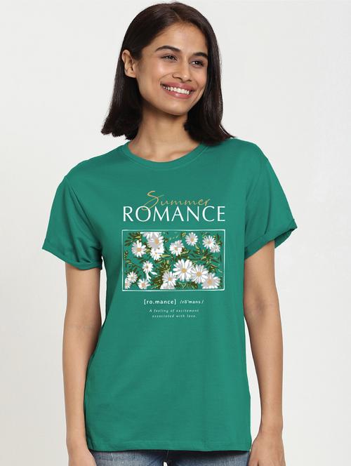 green cotton chest print tshirt - 20722182 - Very Small Image - 1