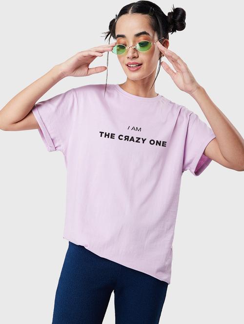 lavender typographic round neck t-shirt - 20722252 - Very Small Image - 1