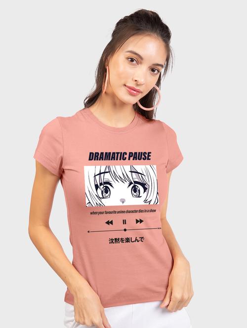 women pink graphic round neck regular t-shirt - 20722335 - Very Small Image - 1