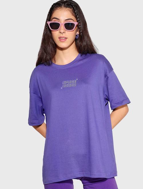 purple graphic round neck t-shirt - 20722402 - Very Small Image - 1