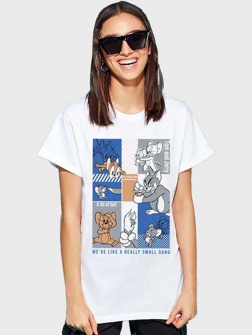 white graphic round neck t-shirt - 20722446 - Very Small Image - 1