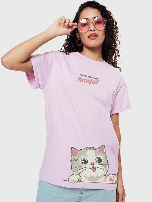 lavender graphic round neck t-shirt - 20722524 - Very Small Image - 1