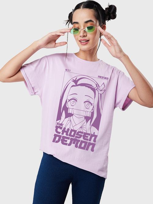 women lavender graphic round neck regular t-shirt - 20722582 - Very Small Image - 1