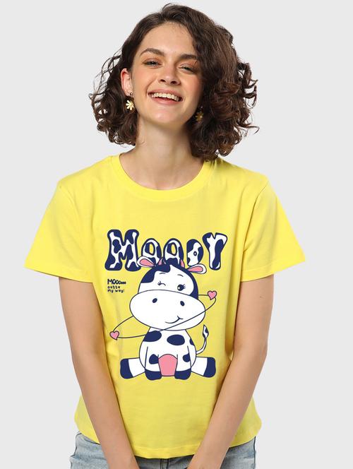 yellow cotton regular tshirt - 20722627 - Very Small Image - 1