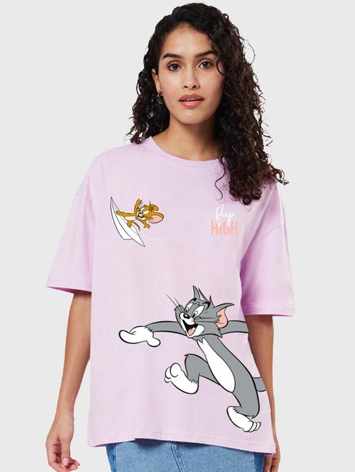 lavender cotton oversized t-shirt - 20722631 - Very Small Image - 1