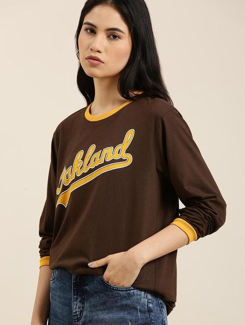 coffee brown cotton regular t-shirt - 20722652 - Very Small Image - 1