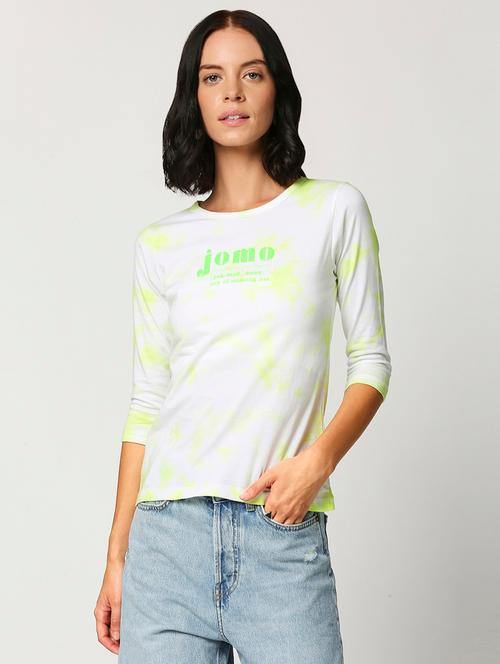 white cotton chest print tshirt - 20722756 - Very Small Image - 1