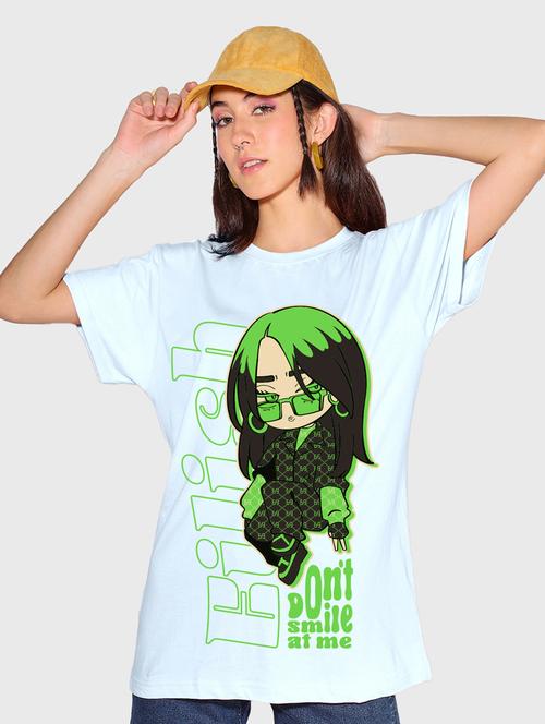 women blue graphic oversized t-shirt - 20722788 - Very Small Image - 1