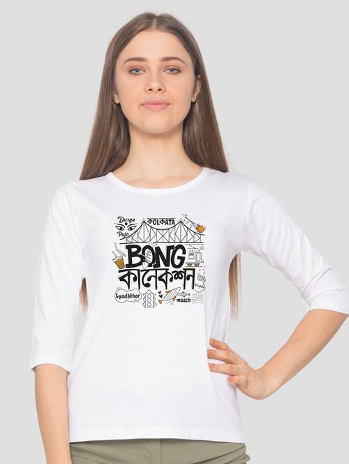 women white cotton graphic t-shirt - 20722822 - Very Small Image - 1
