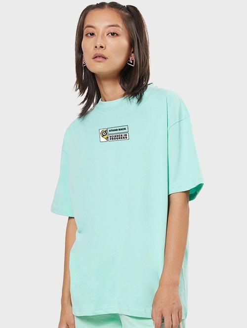 women green cotton graphic oversized t-shirt - 20722991 - Very Small Image - 1