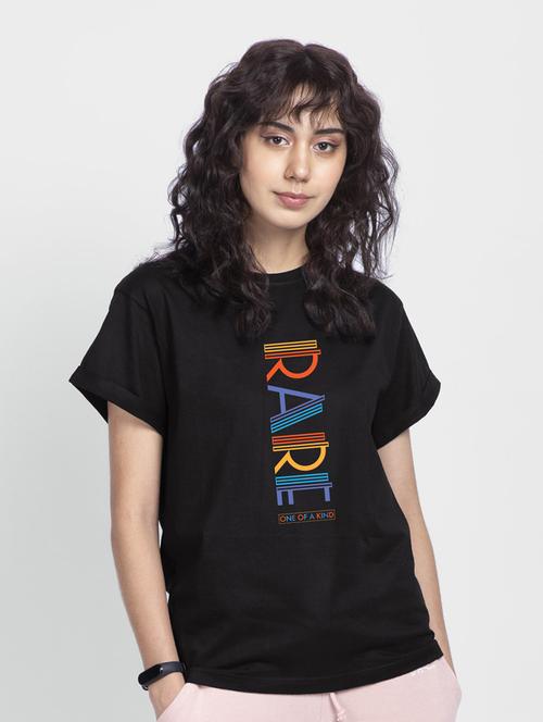 women black cotton graphic t-shirt - 20723057 - Very Small Image - 1