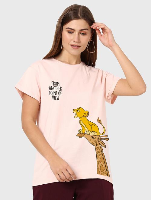 women light pink cotton graphic t-shirt - 20723081 - Very Small Image - 1