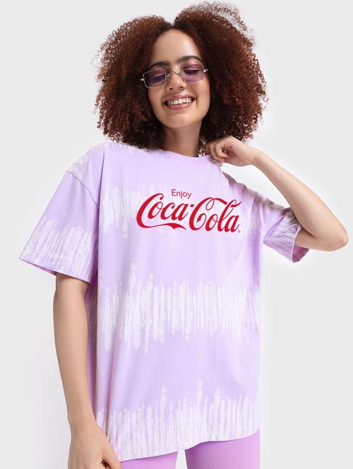 women lavender graphic round neck regular t-shirt - 20723131 - Very Small Image - 1