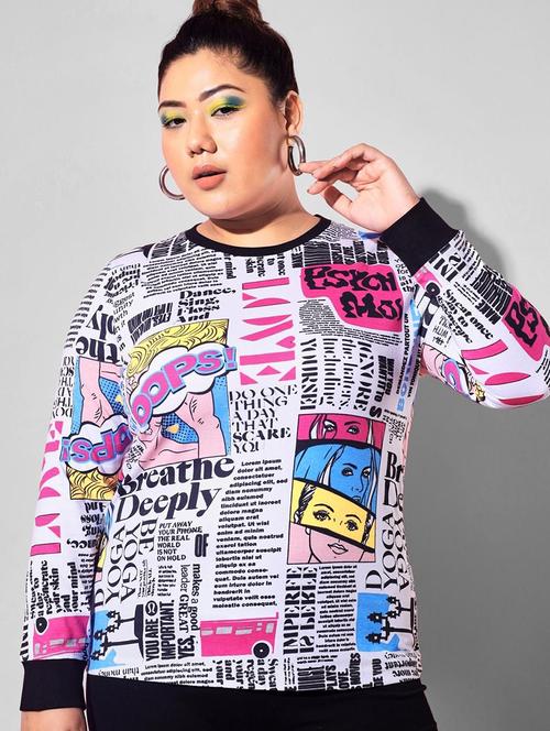 multi coloured all over printed plus size t-shirt - 20723288 - Very Small Image - 1
