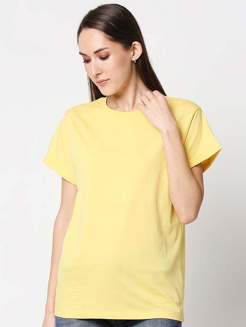 yellow cotton plain tshirt - 20723308 - Very Small Image - 1