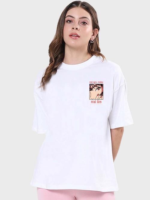 white cotton placement print tshirt - 20723315 - Very Small Image - 1